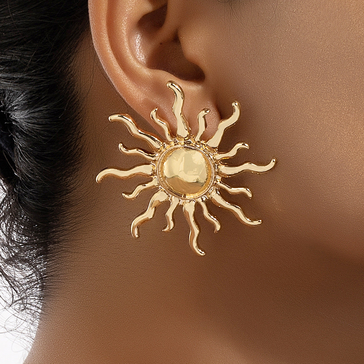 Gold Plated Sun Stud