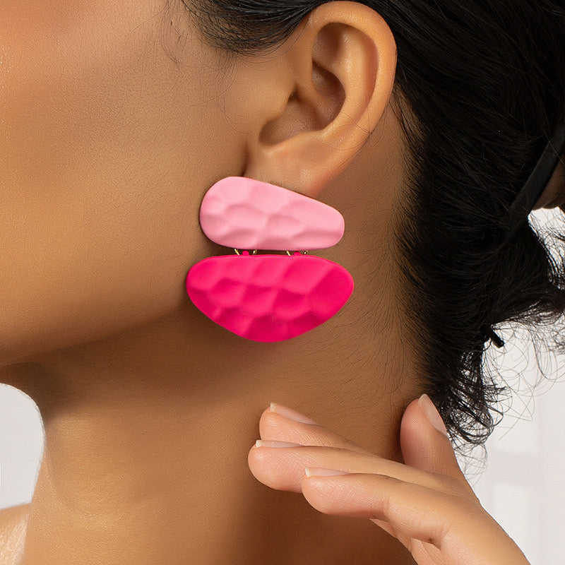 Pink Geometric Earring