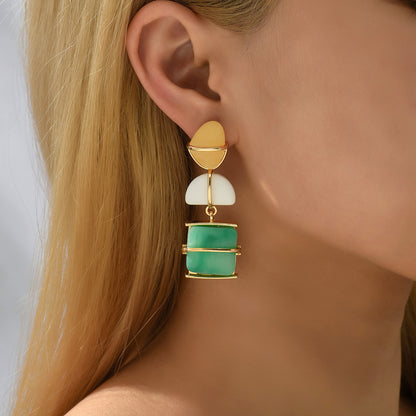 Inlay Drop Earring