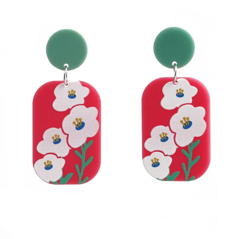 Floral Print Earring