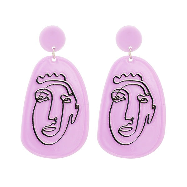 Purple Abstract Earring