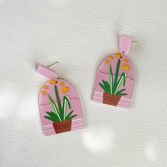 Flower Pot Acrylic Earring